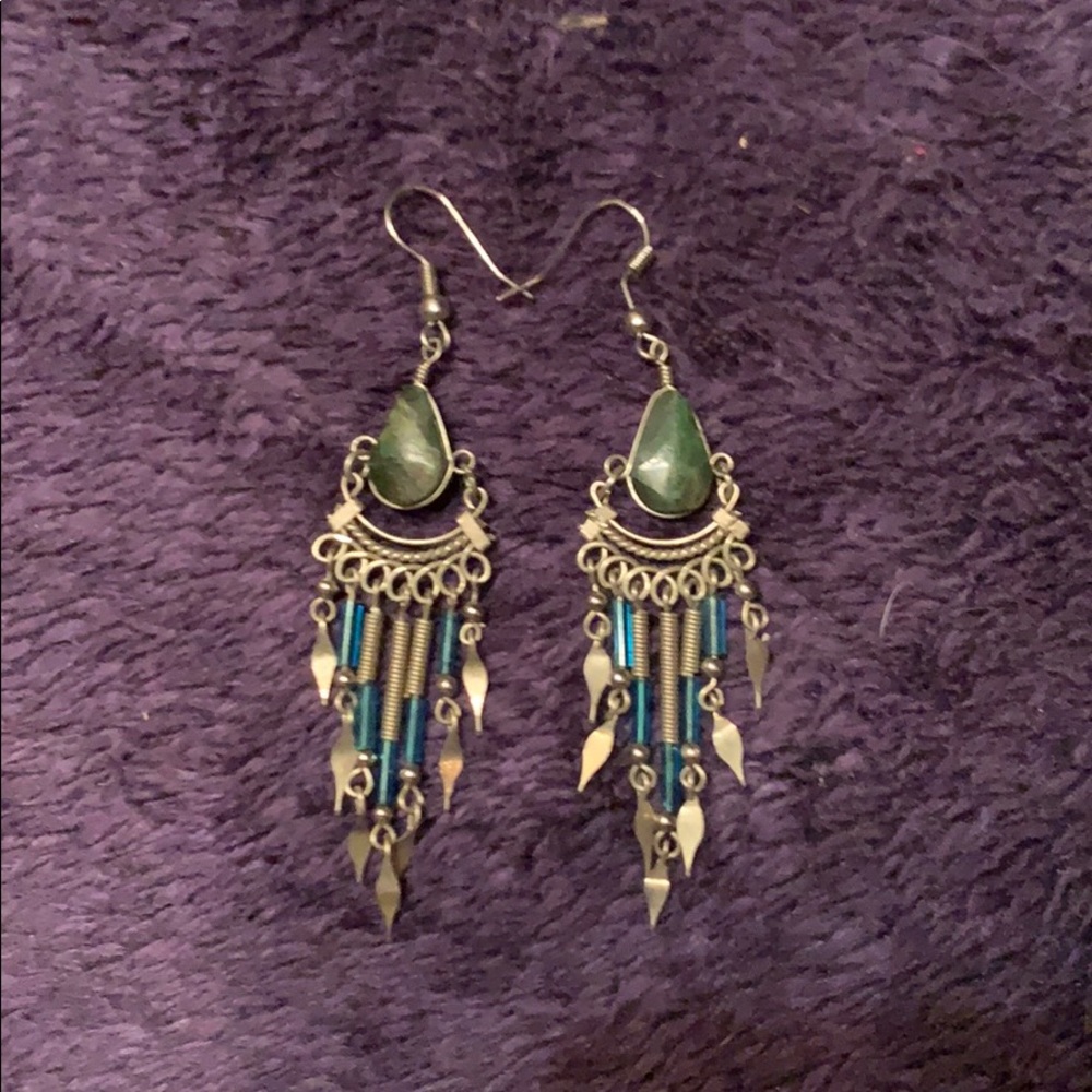 Jade teardrop earrings